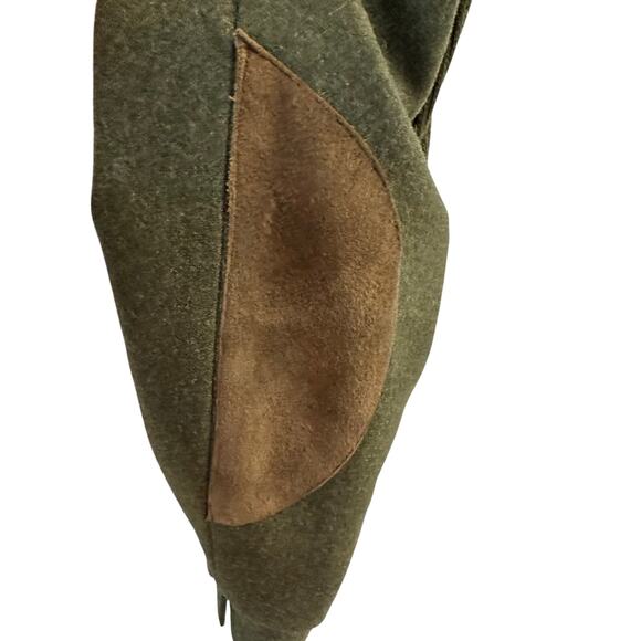 Weyrer Austria 'Ravit Modell' Wool Military Leather Patches Coat Jacket Green L - Picture 10 of 16